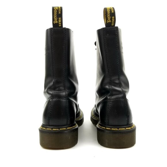 Dr. Martens Black 1490 Mid‎ Calf Virginia Leather Combat Boots 90s Grunge y2k - Picture 4 of 10